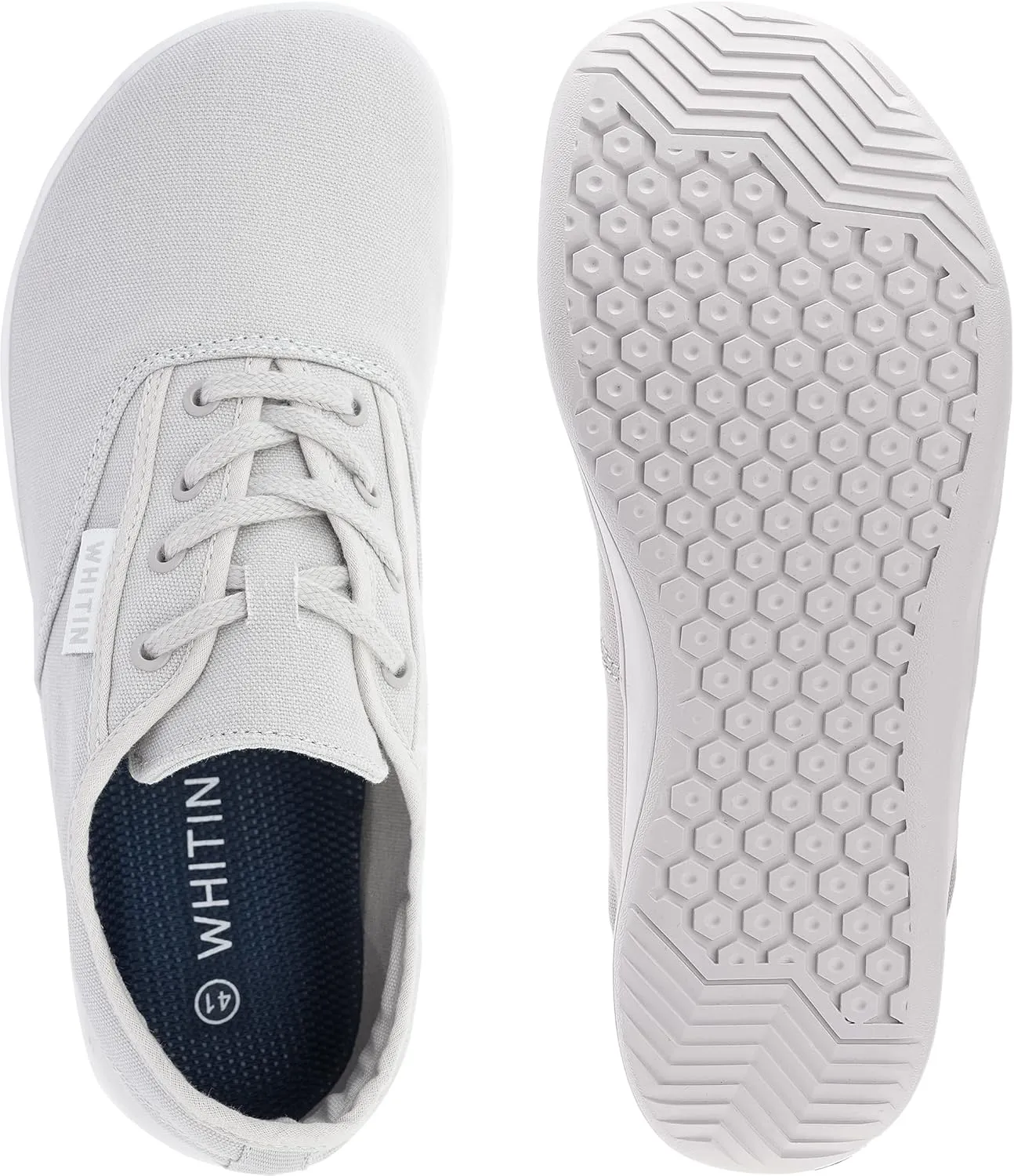WHITIN Women's Wide Canvas Minimalist Barefoot Shoes | Zero Drop Sole | Casual Sneaker