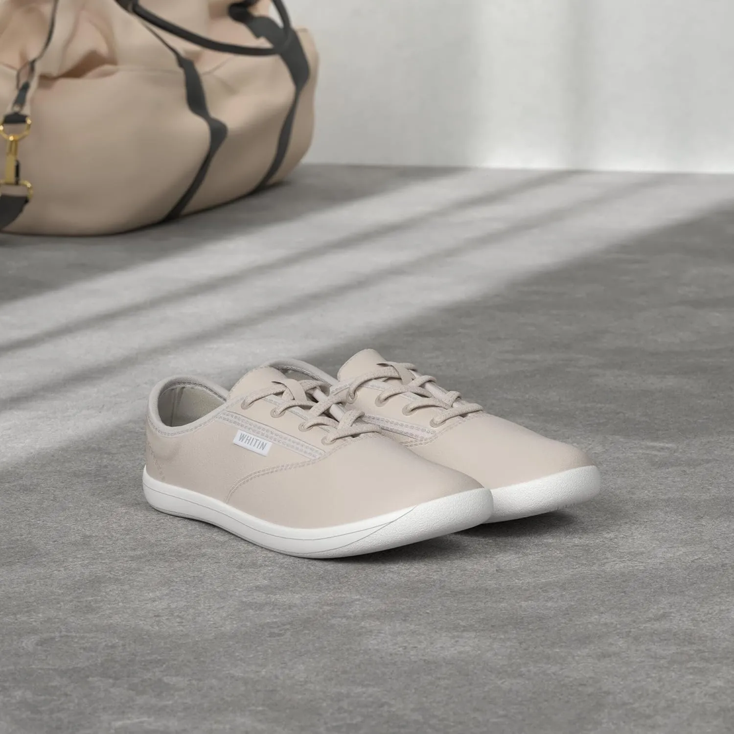WHITIN Women's Wide Canvas Minimalist Barefoot Shoes | Zero Drop Sole | Casual Sneaker