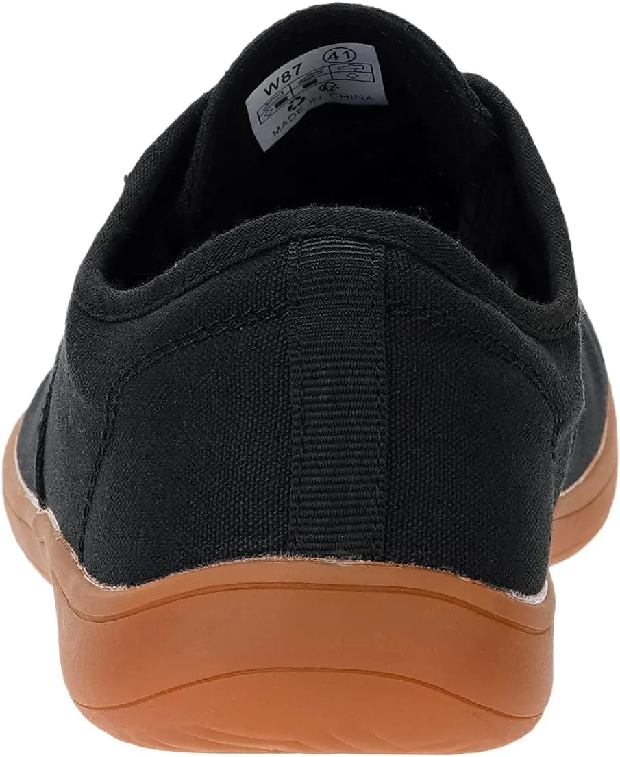 WHITIN Women's Wide Canvas Minimalist Barefoot Shoes | Zero Drop Sole | Casual Sneaker