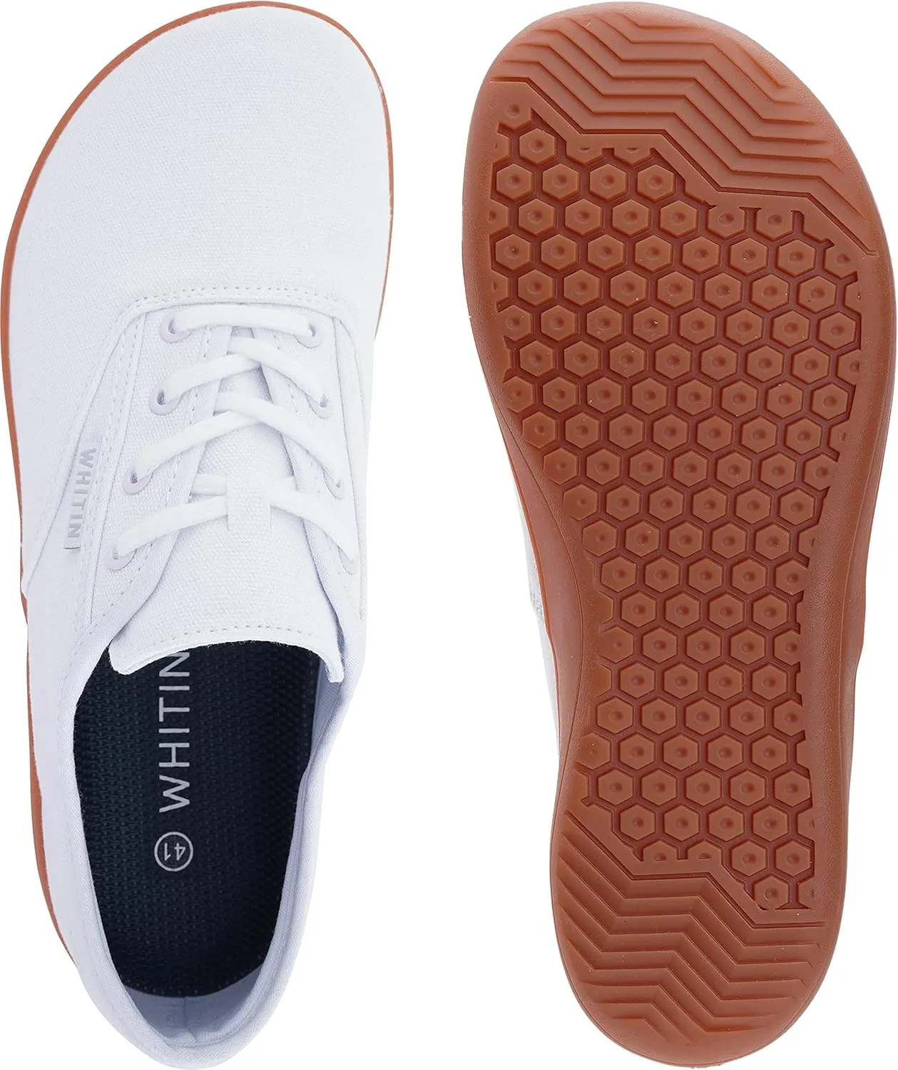 WHITIN Women's Wide Canvas Minimalist Barefoot Shoes | Zero Drop Sole | Casual Sneaker