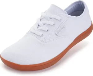 WHITIN Women's Wide Canvas Minimalist Barefoot Shoes | Zero Drop Sole | Casual Sneaker