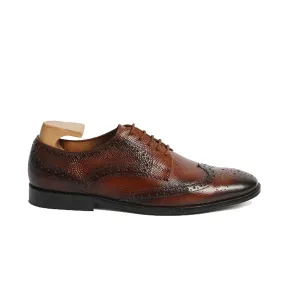 Wingtip Derby Dress up Shiny Brown Shoes