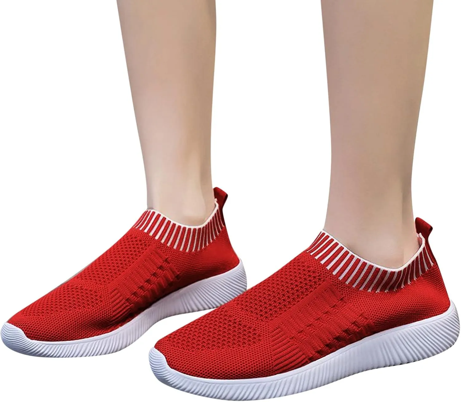 Women Canvas Slip On Sneakers Casual Walking Shoes Lightweight Flat Comfortable Elastic Non Slip Loafers