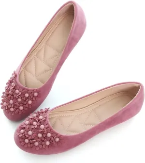 Women Classy Cute Bow-Knot Ballet Flats Round Toe Daily Cozy Comfort Slip on Flat Shoes