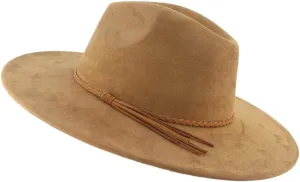 Women Men Wide Brim Suede Tassel Top Hat Party Wedding Fedora Hat Jazz Felt Gentleman Panama Cap