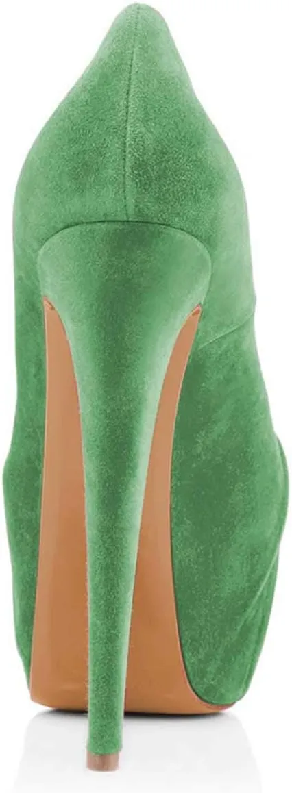 Women Peep Toe Platform Extreme Stiletto High Heels Pleated Suede Cocktail Party Dress Pumps Size 4-15 US