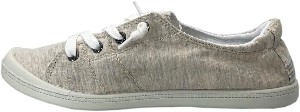 Women Slip-On Linen Canvas Lace-Up Fashion Sneaker