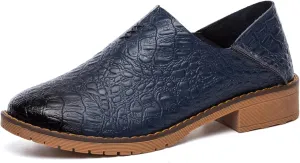 Women's Fashion Leather Penny Loafer Drop-in Heel Slip On Flats Mules Shoes