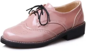 Women's Stylish Lace-Up Wingtip Oxfords - Brogue Derby Walking Shoes for Ladies