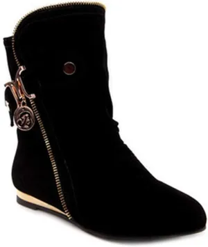 Women's Winter Metallic Slouch Ankle Boots Suede Flat Quilted Zipper Booties Comfy Dressy Short Boot