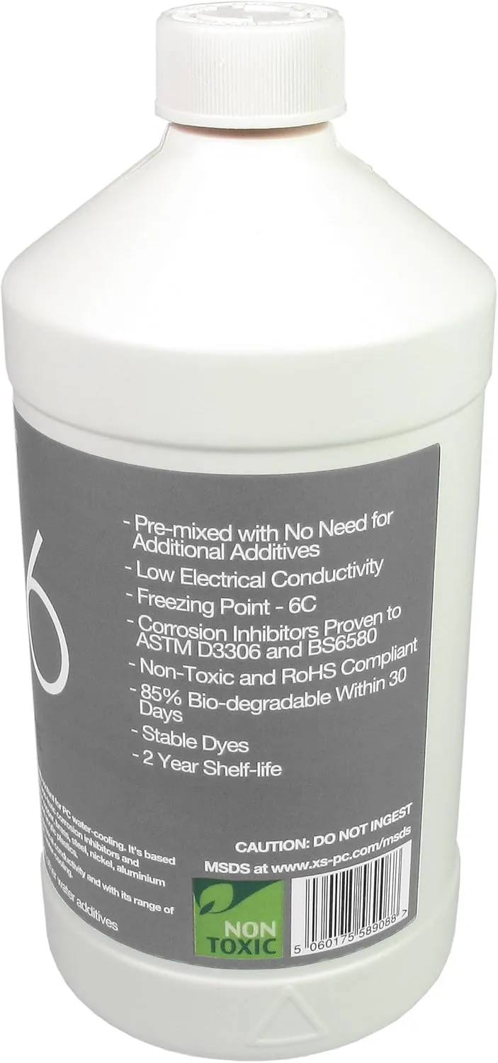 XSPC EC6 High Performance Premix PC Coolant, Opaque, 1000 mL, White, 2-Pack