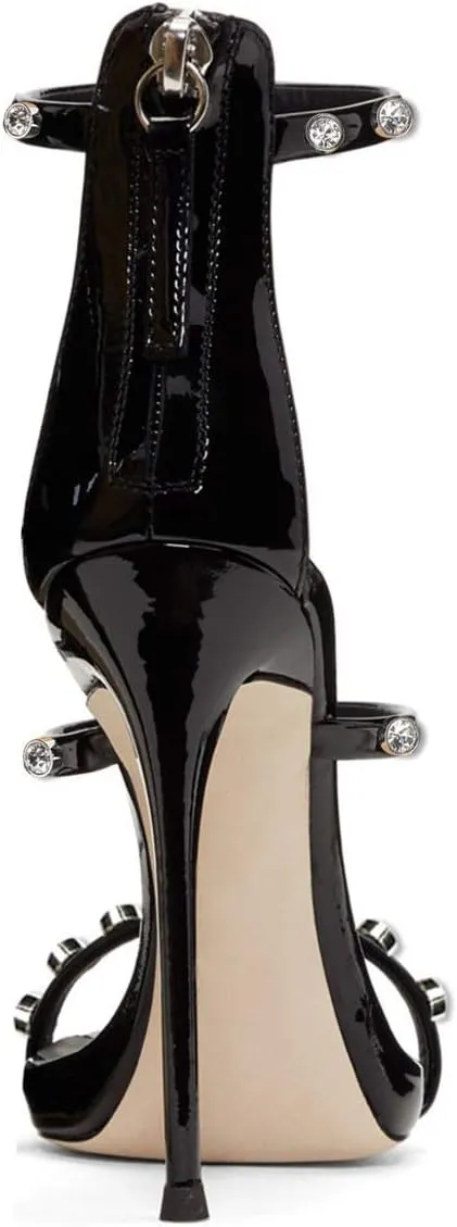 XYD Hot Summer Party Stilettos Sexy Strappy Sandals with Platform Open Toe Back Zipper High Heels Pump Club Evening Shoes for Women