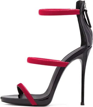 XYD Hot Summer Party Stilettos Sexy Strappy Sandals with Platform Open Toe Back Zipper High Heels Pump Club Evening Shoes for Women