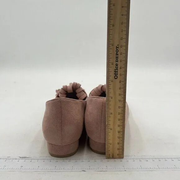 XYD Nude Vintage Fringe Dress Pointy Toe Slip On Driver Loafers Low Heel Pump