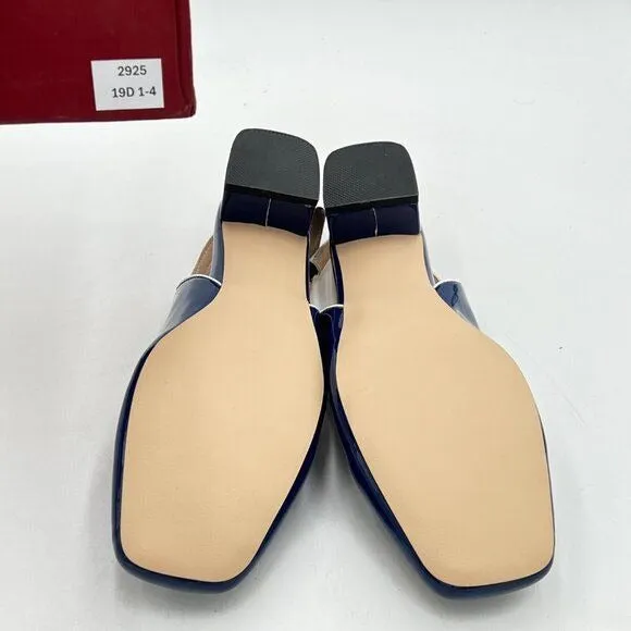 YDN Women Closed Square Toe Block Low Heels Slingback Formal Loafer Dressy Shoes