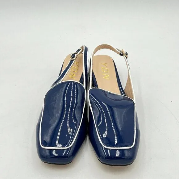 YDN Women Closed Square Toe Block Low Heels Slingback Formal Loafer Dressy Shoes