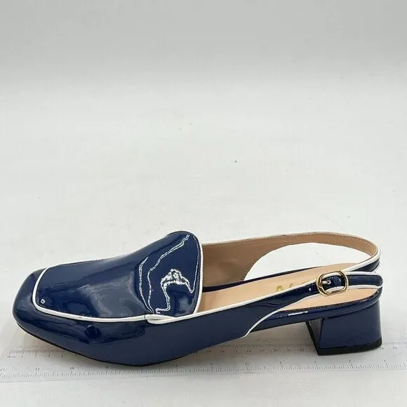 YDN Women Closed Square Toe Block Low Heels Slingback Formal Loafer Dressy Shoes