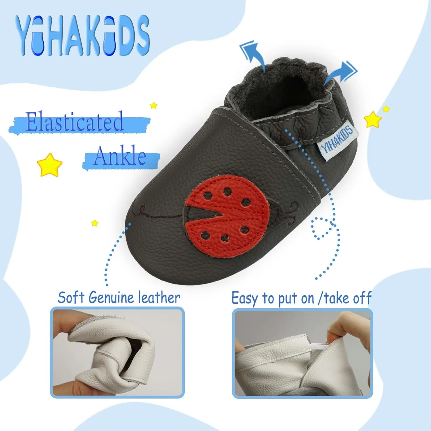 YIHAKIDS Soft Sole Baby Girls Boys Shoes Infant Toddler Leather Moccasins Slippers First Walker Crib Shoes Unisex 0-36 Months