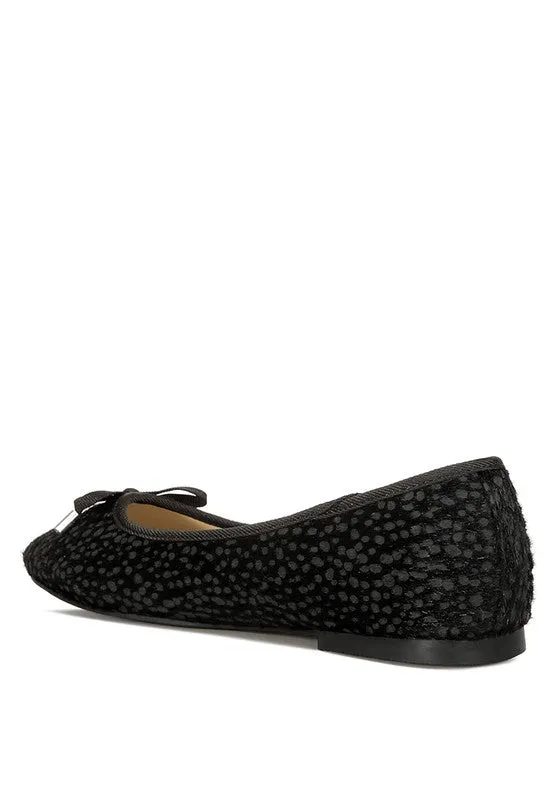Ziggy Animal Print Flat Bow Ballerinas