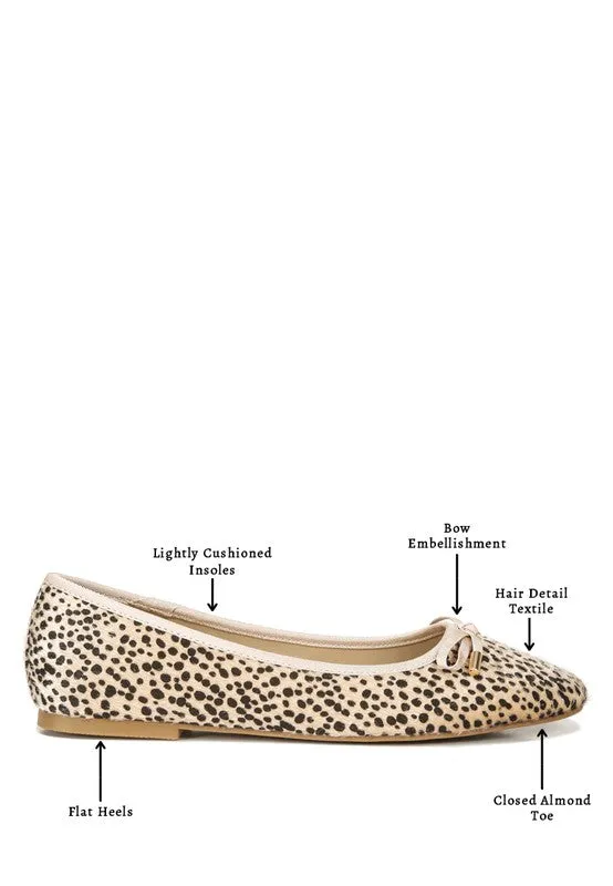Ziggy Animal Print Flat Bow Ballerinas