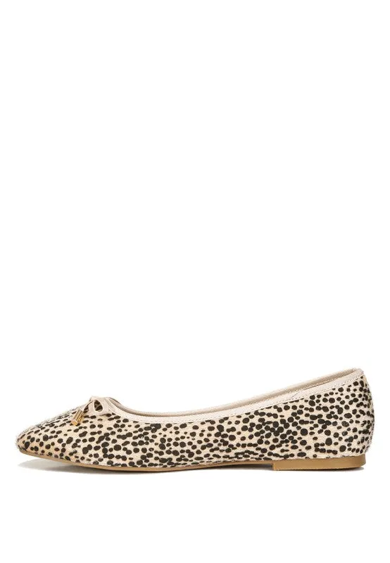Ziggy Animal Print Flat Bow Ballerinas